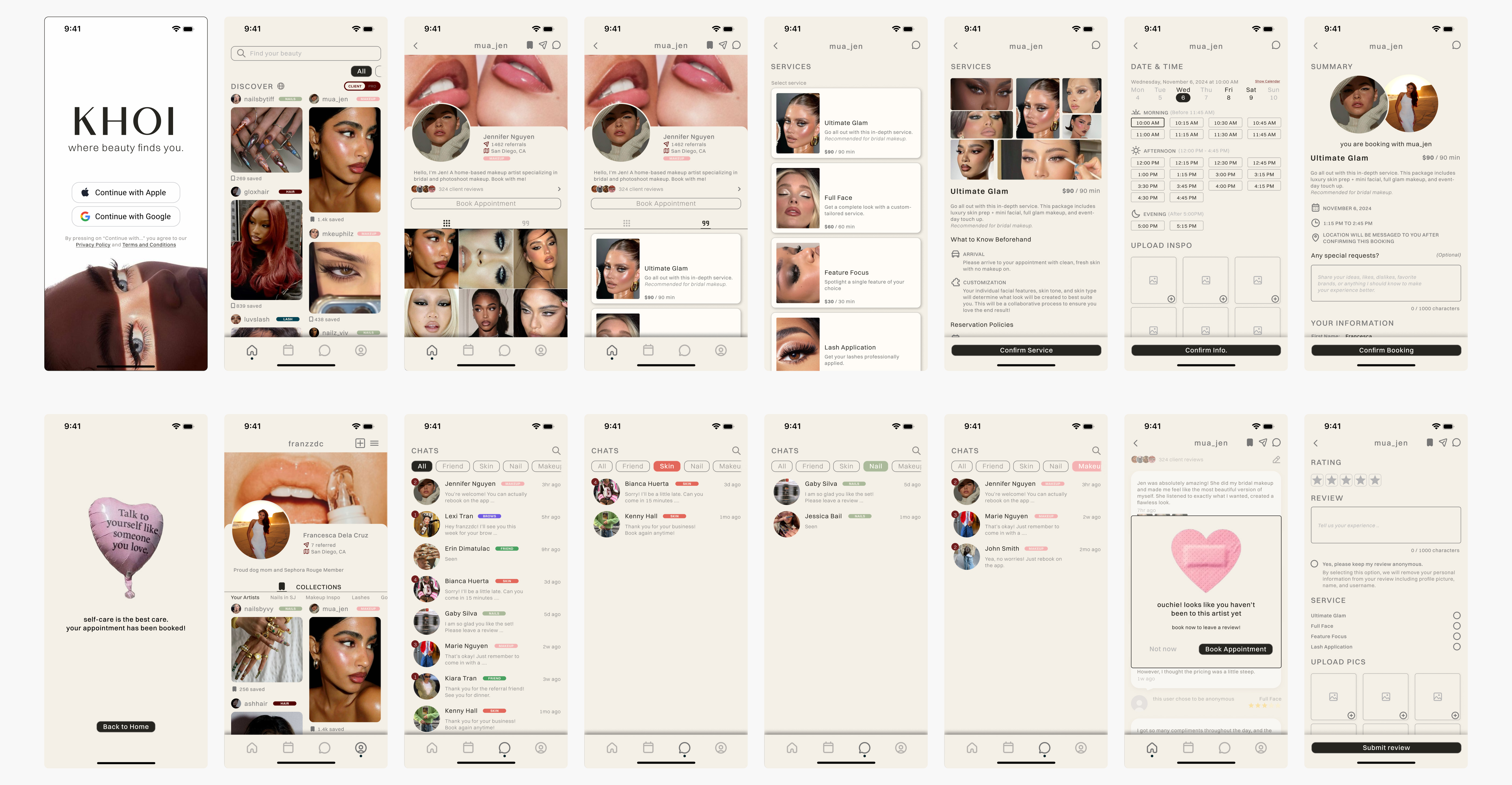 KHOI App final screens