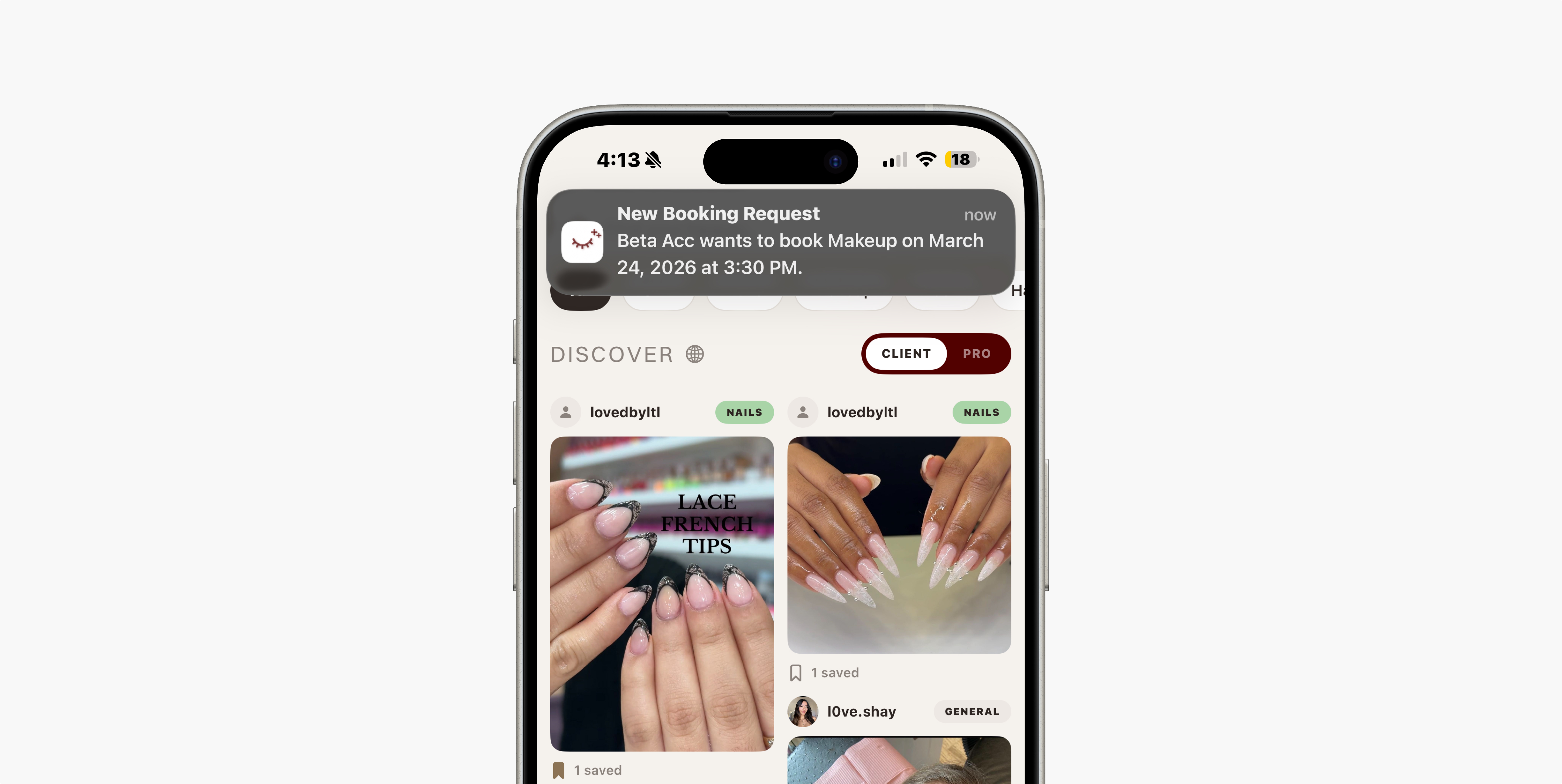 Notification design screens